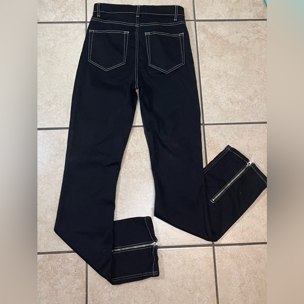 Reformation Toby Zip Front Ultra High Rise Bootcut Jean Black Size 26 *read - Picture 6 of 11